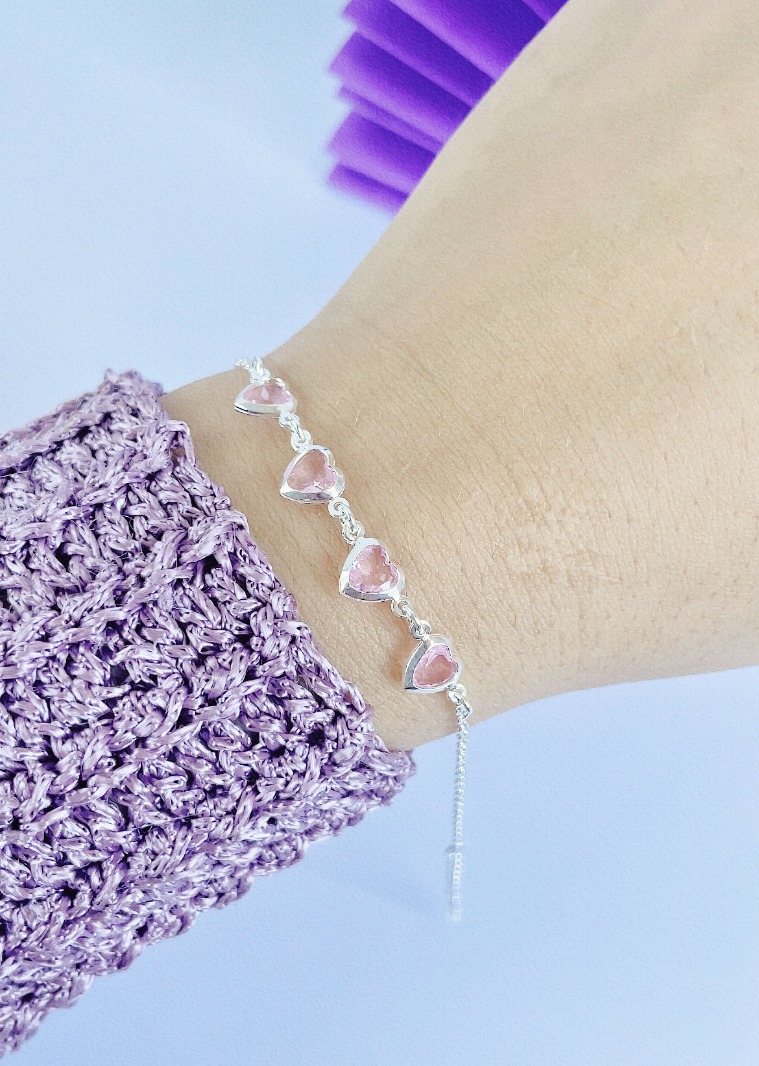 Pulseira Hearts (Rosa)