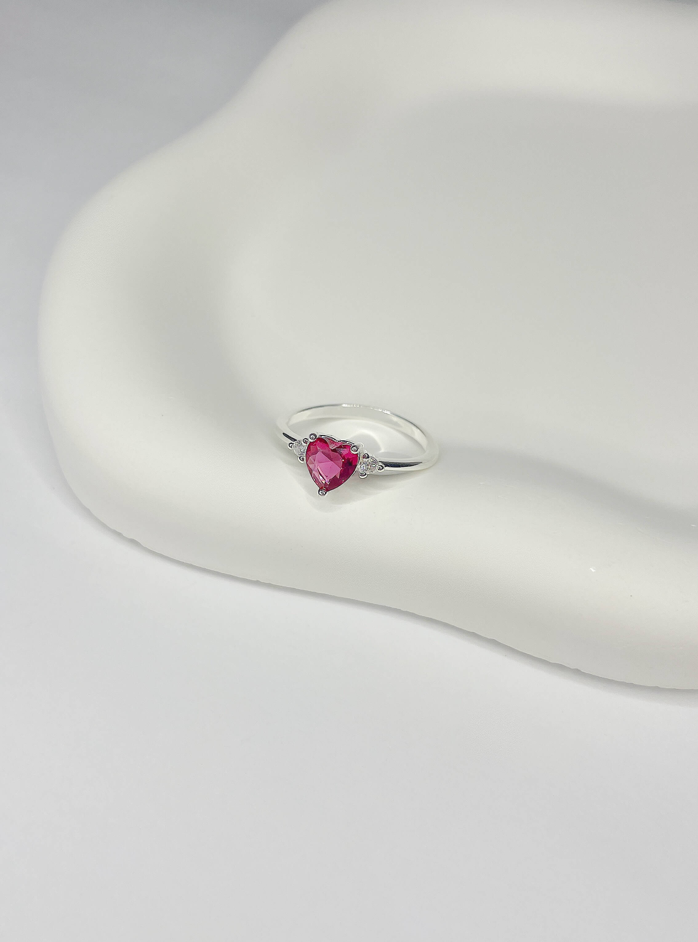 Anel Coração Shine Fucsia