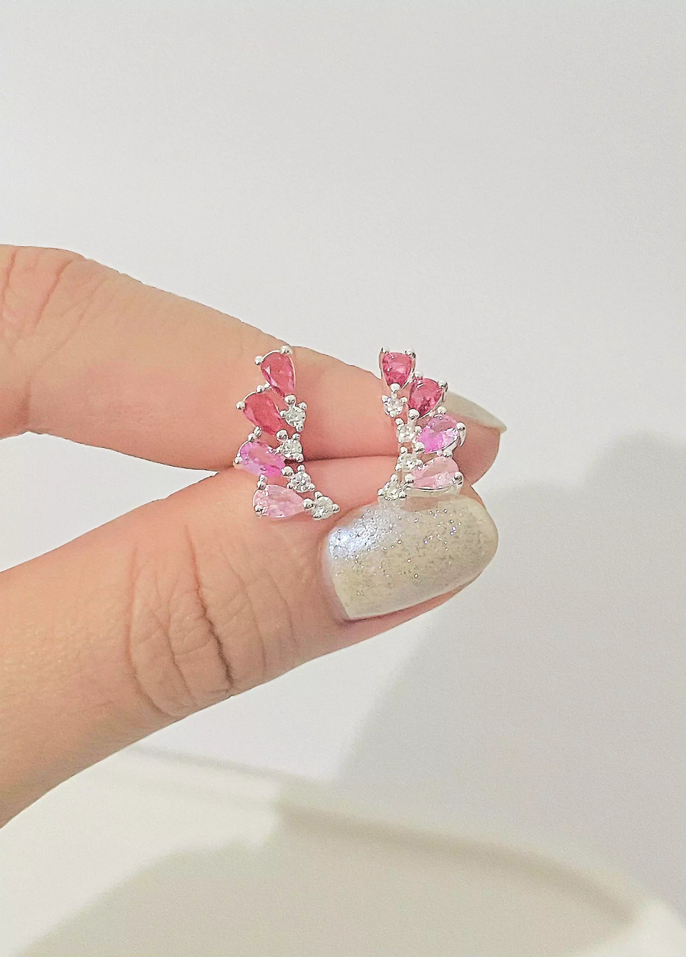 Ear Cuff Cristais Rosa