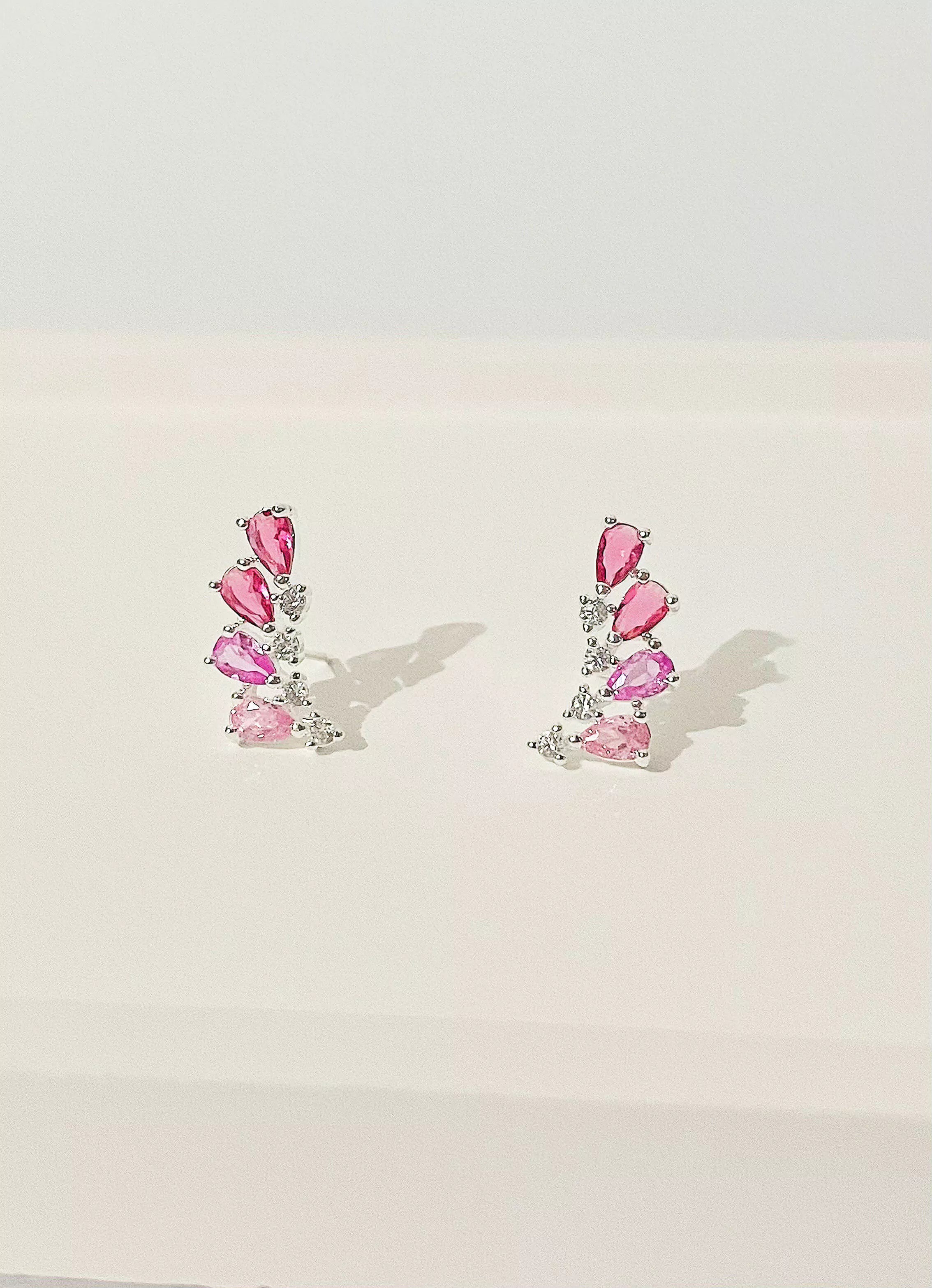 Ear Cuff Cristais Rosa