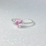 Anel Torcido Coração (Rosa) (18/19)