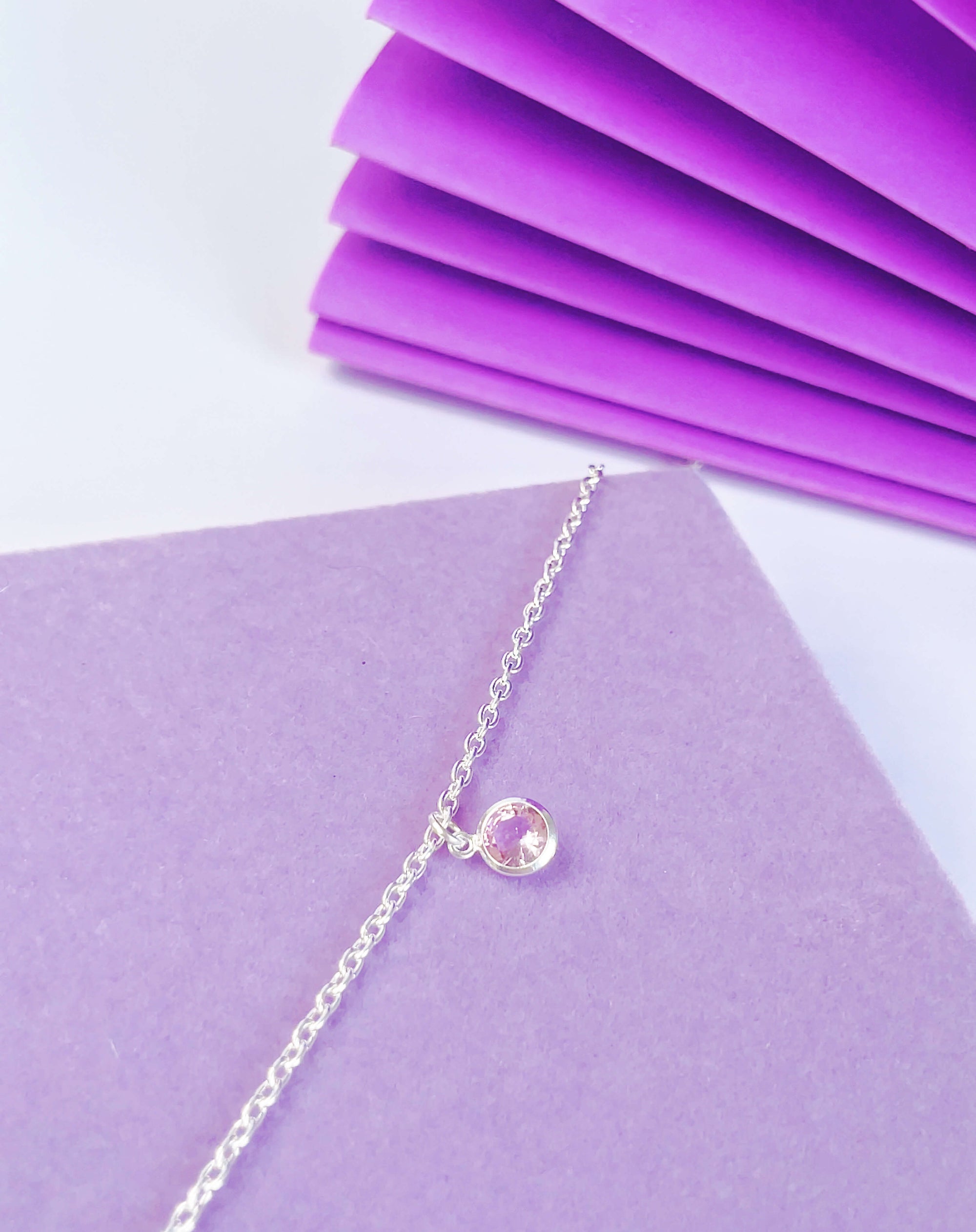 Tornozeleira Mini Pedra (Rosa)