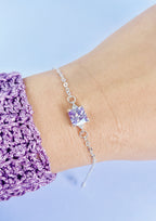 Pulseira Pedra Quadrada Lilás