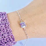 Pulseira Pedra Quadrada Lilás