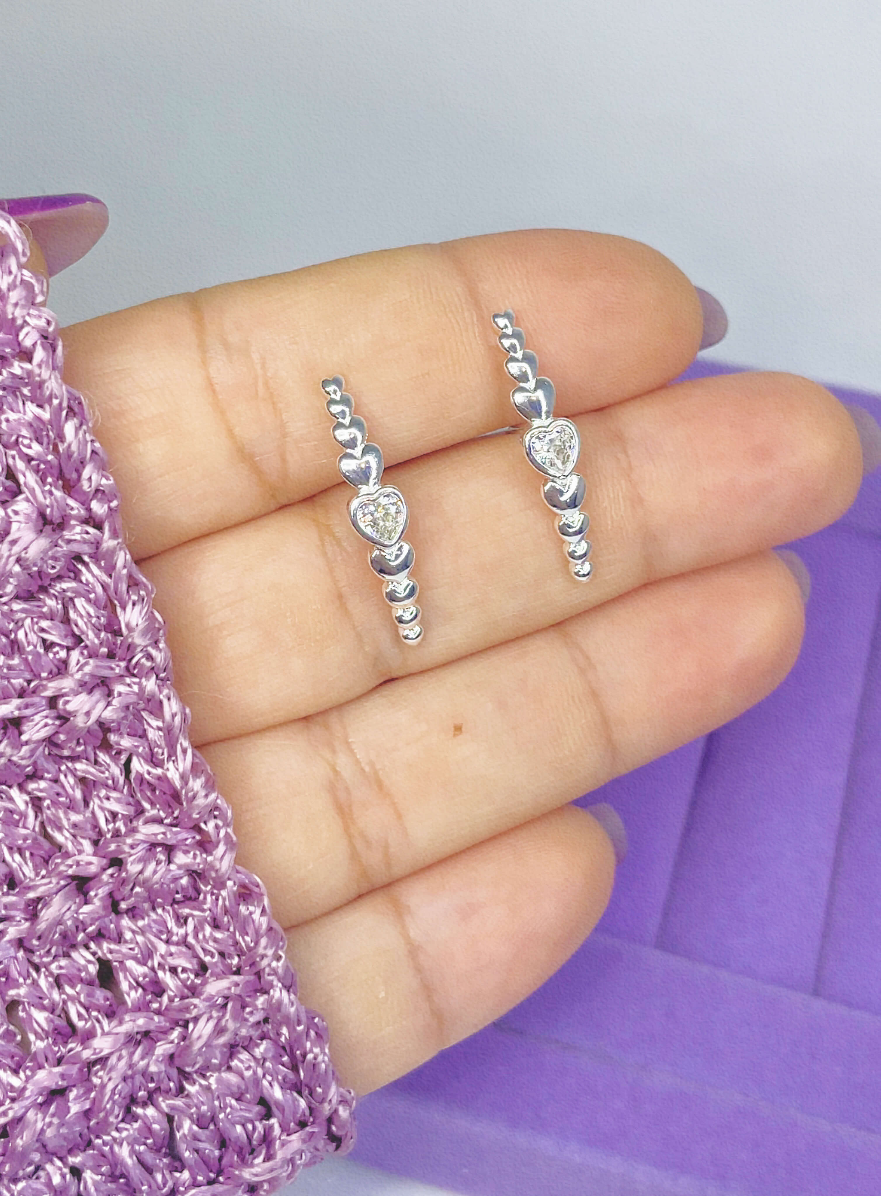 Ear Cuff Coração de Cristal