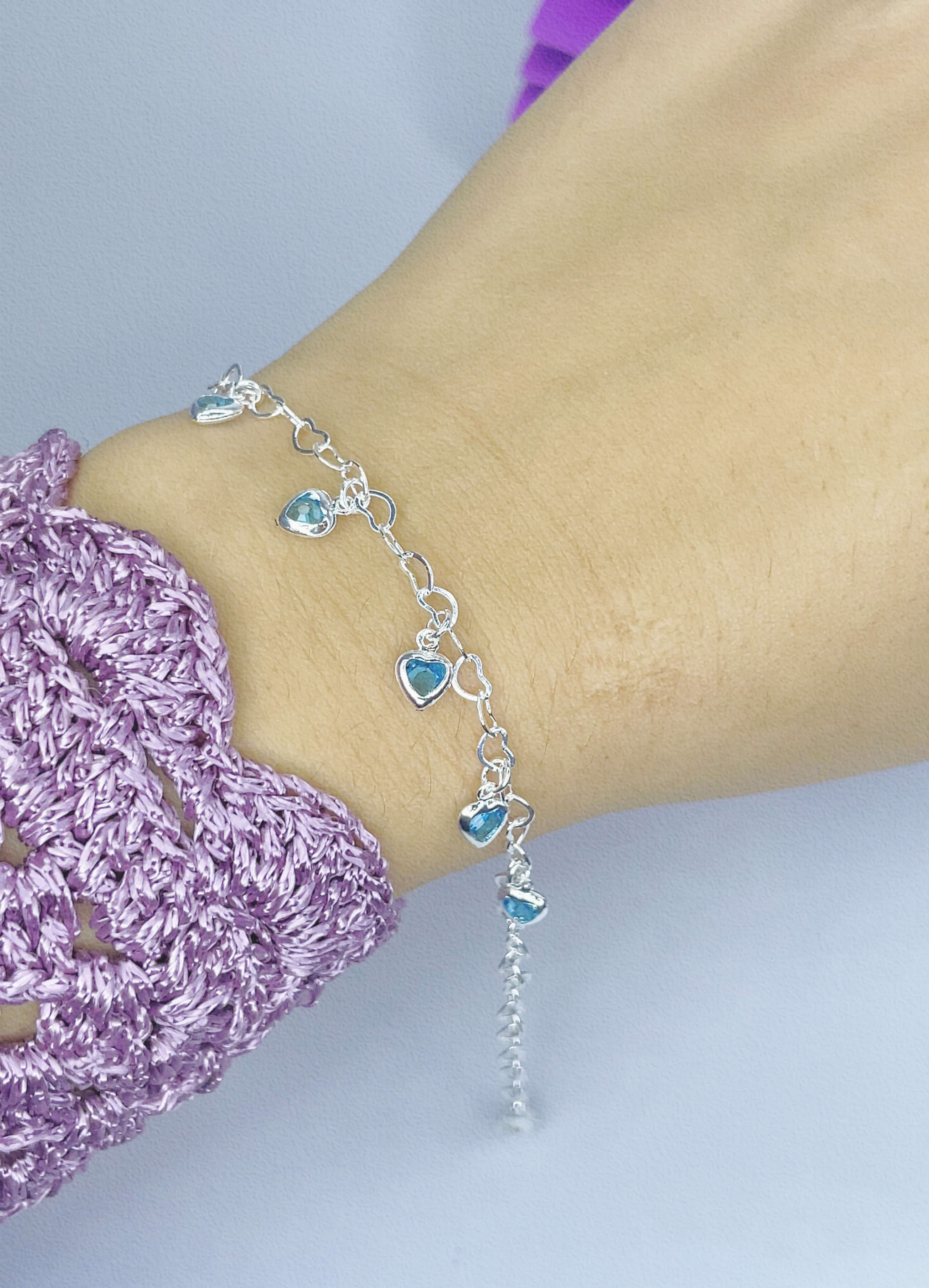Pulseira Corações (Azul)
