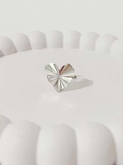 Anel Coração Ondulado