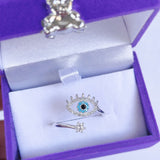 Anel Olho Grego Cravejado Regulável