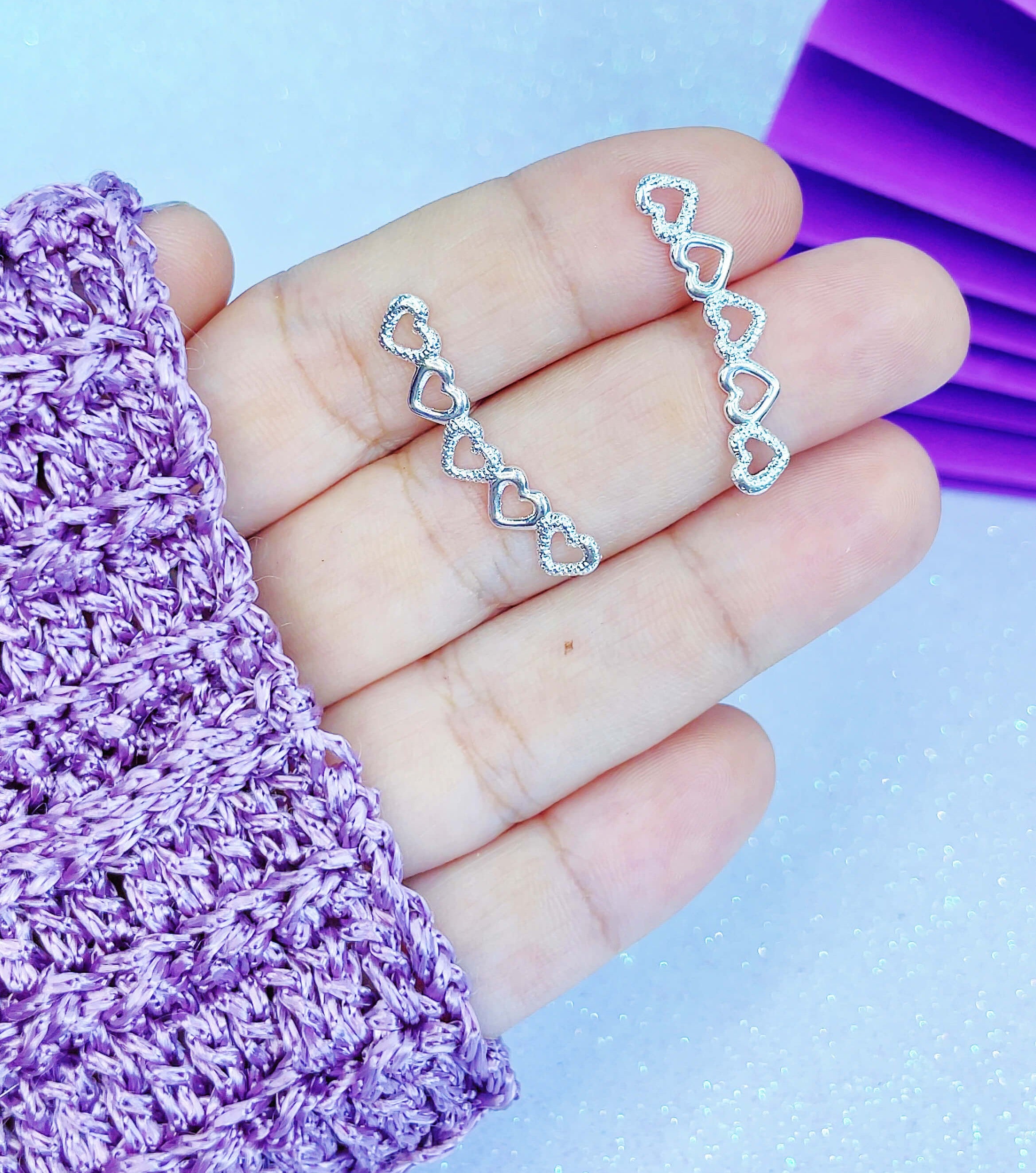 Ear Cuff Corações Vazados
