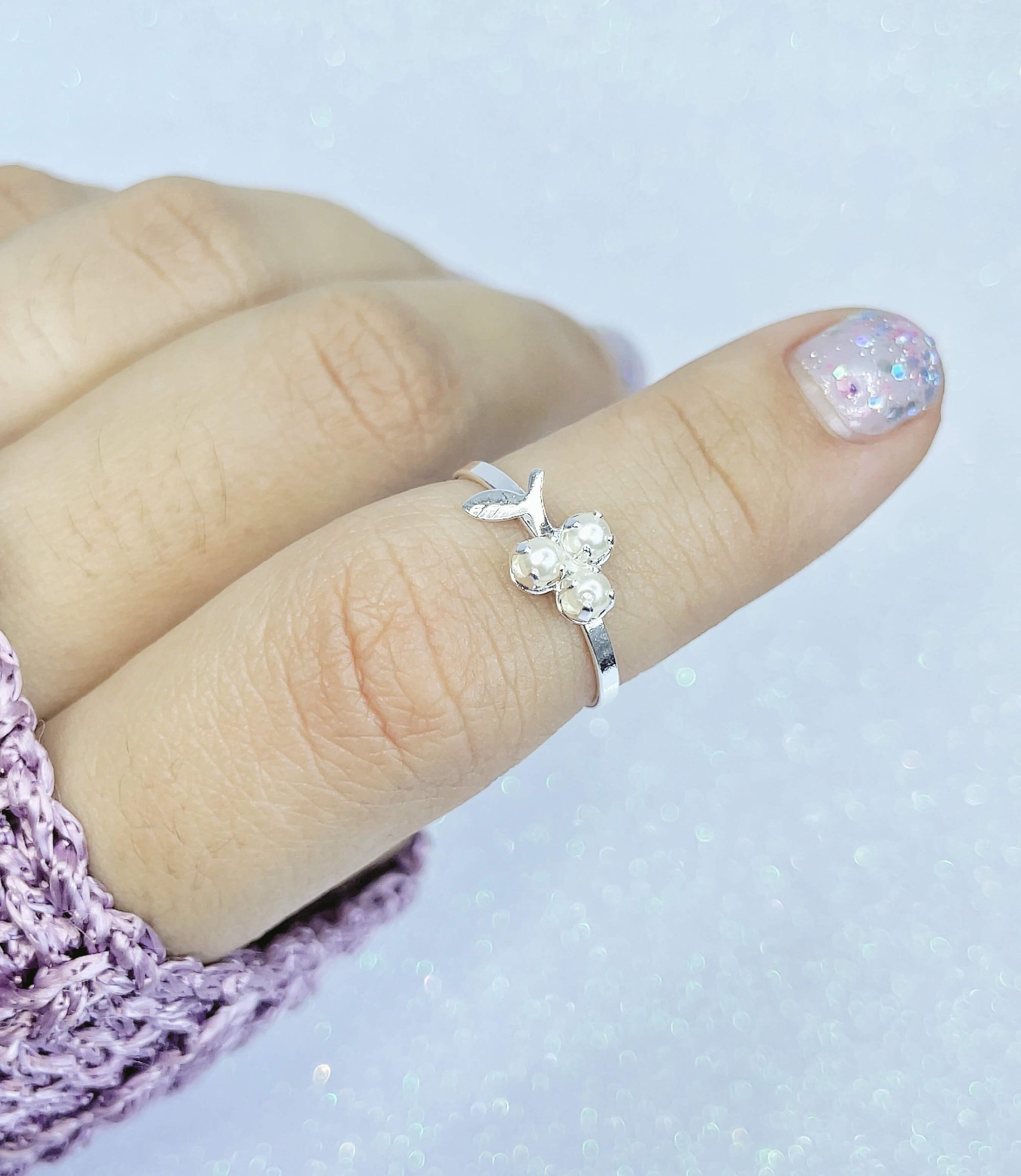 Anel Cereja de Pérolas