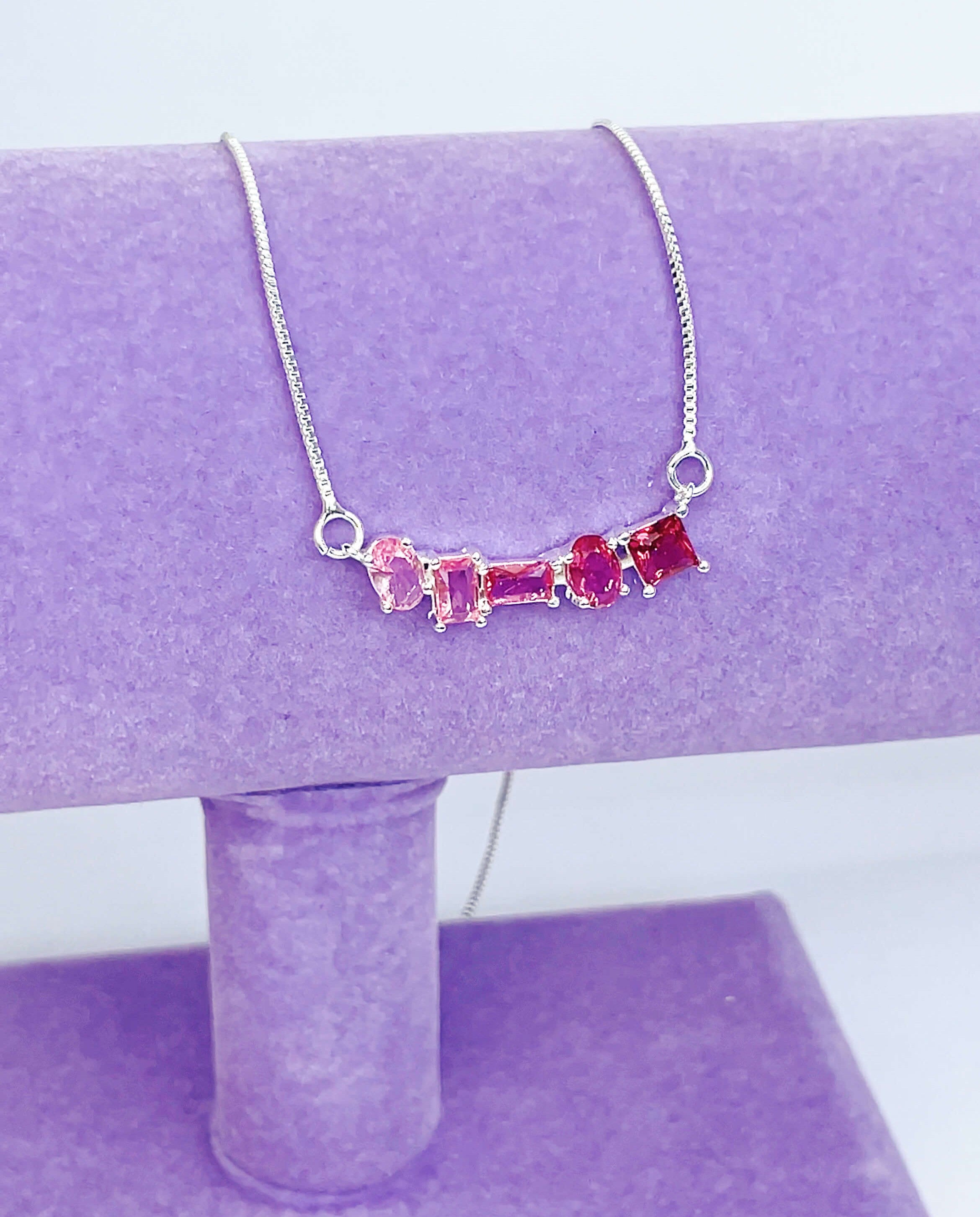 Colar Pedras (Rosa)