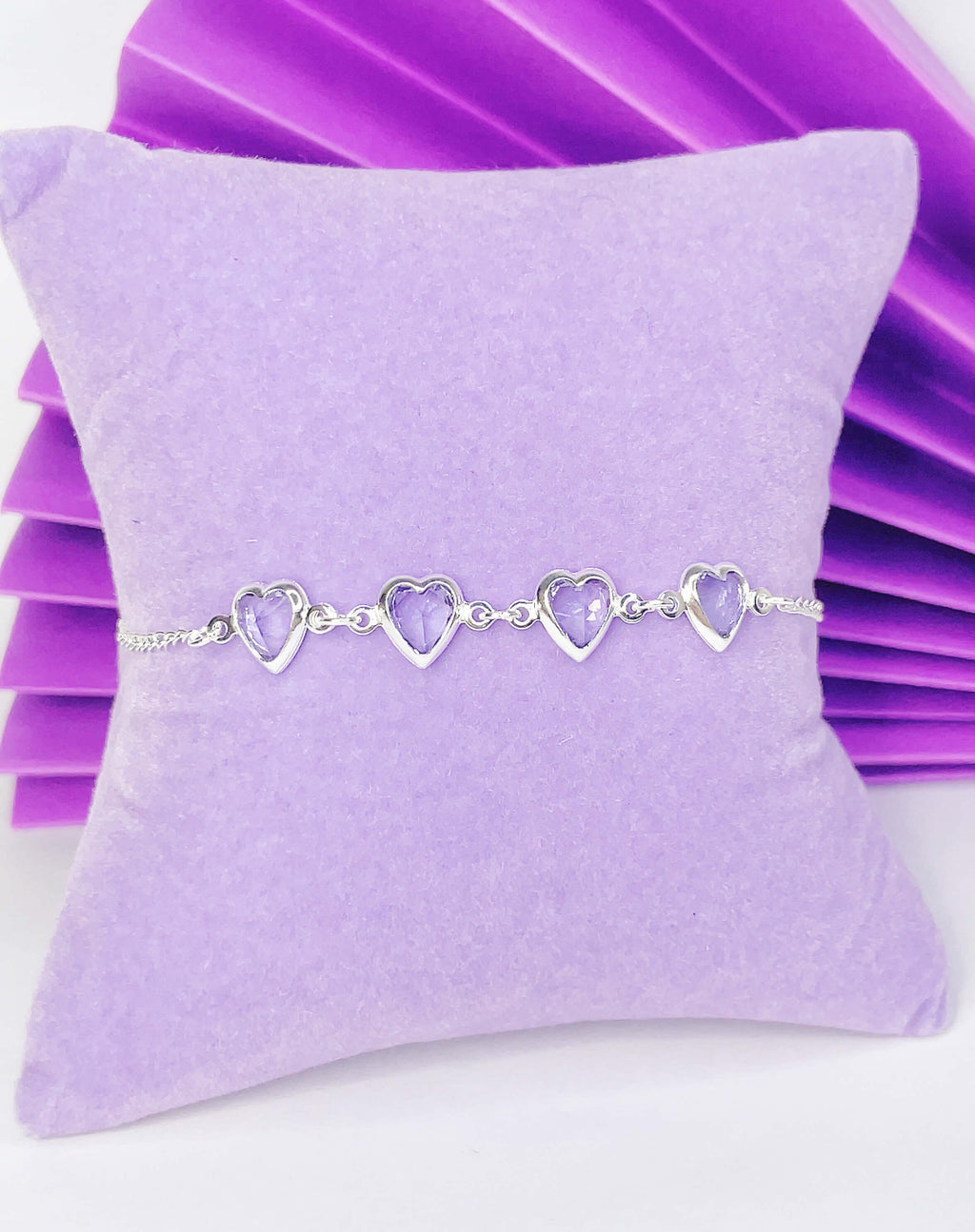 Pulseira Hearts Lilás