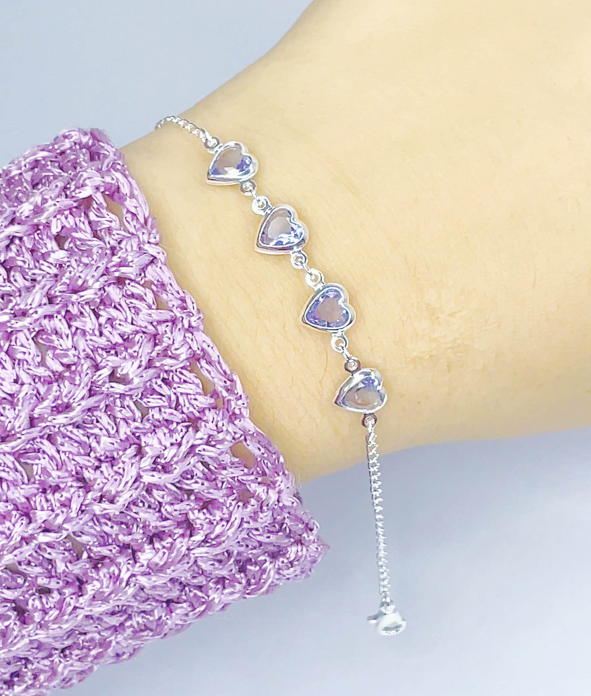 Pulseira Hearts Lilás