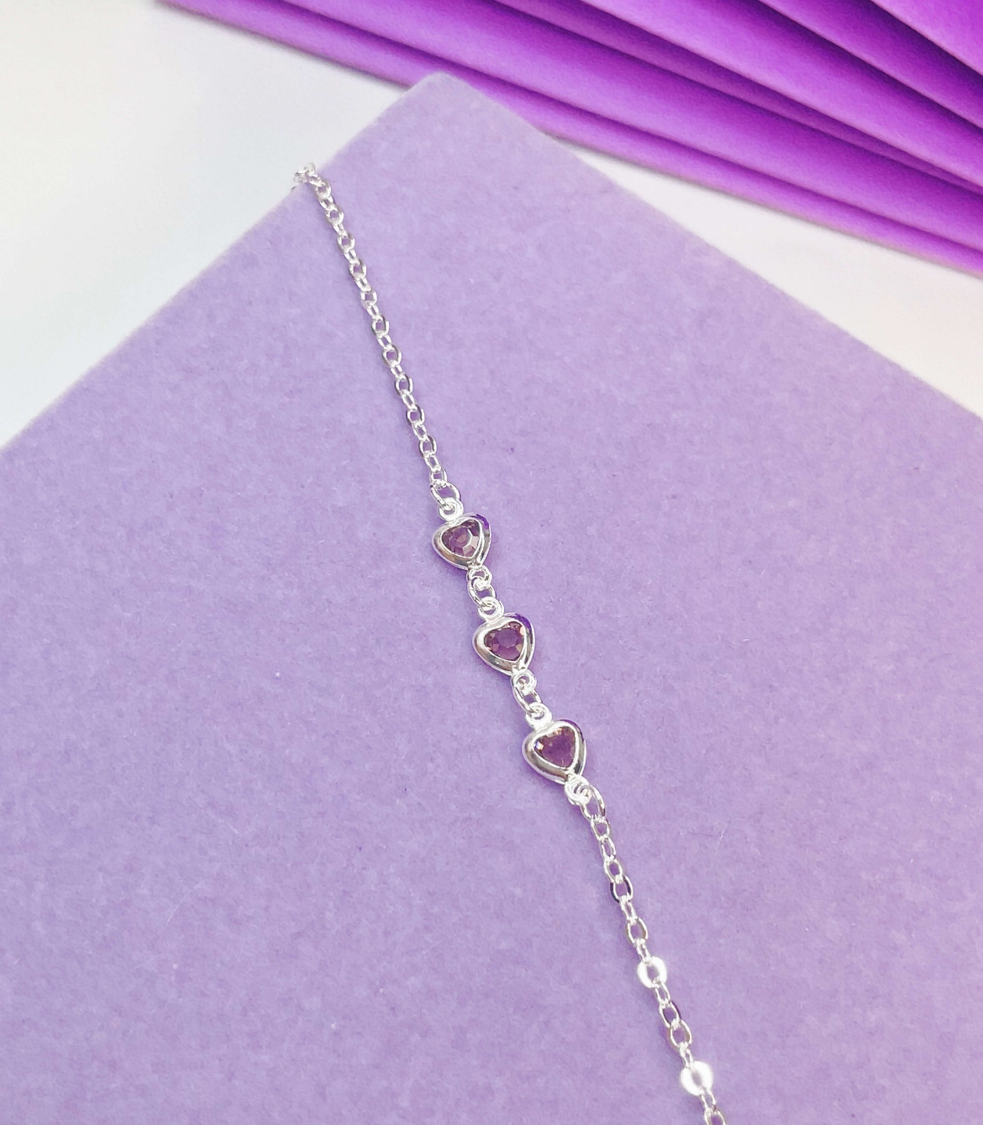 Tornozeleira 3 Corações (Rosa)