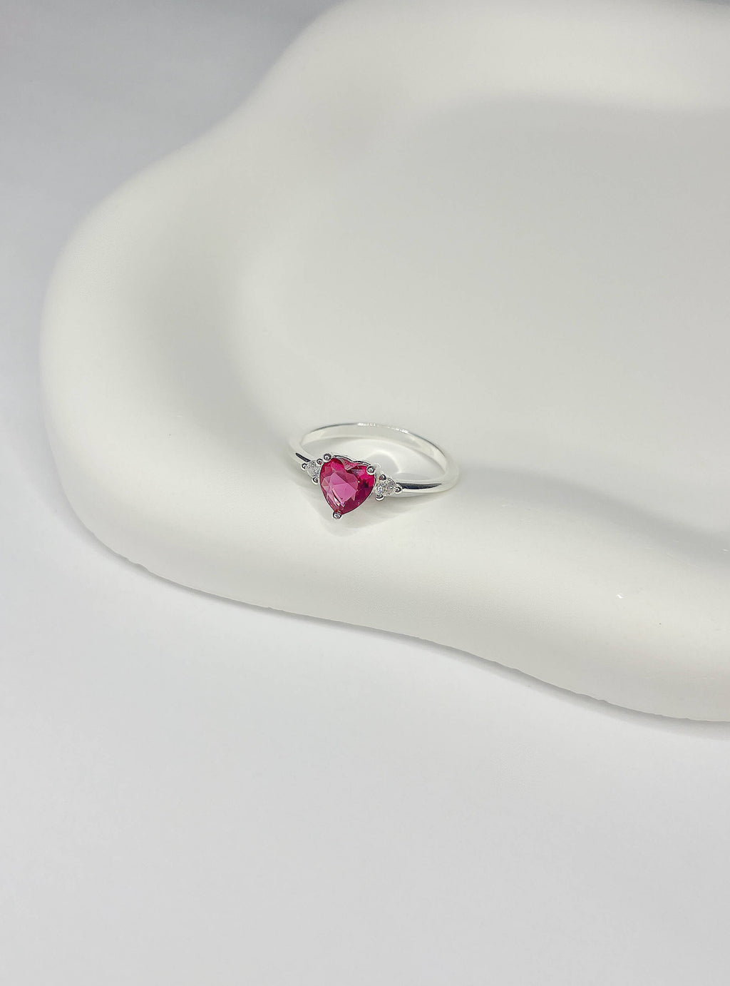 Anel Coração Shine Fucsia