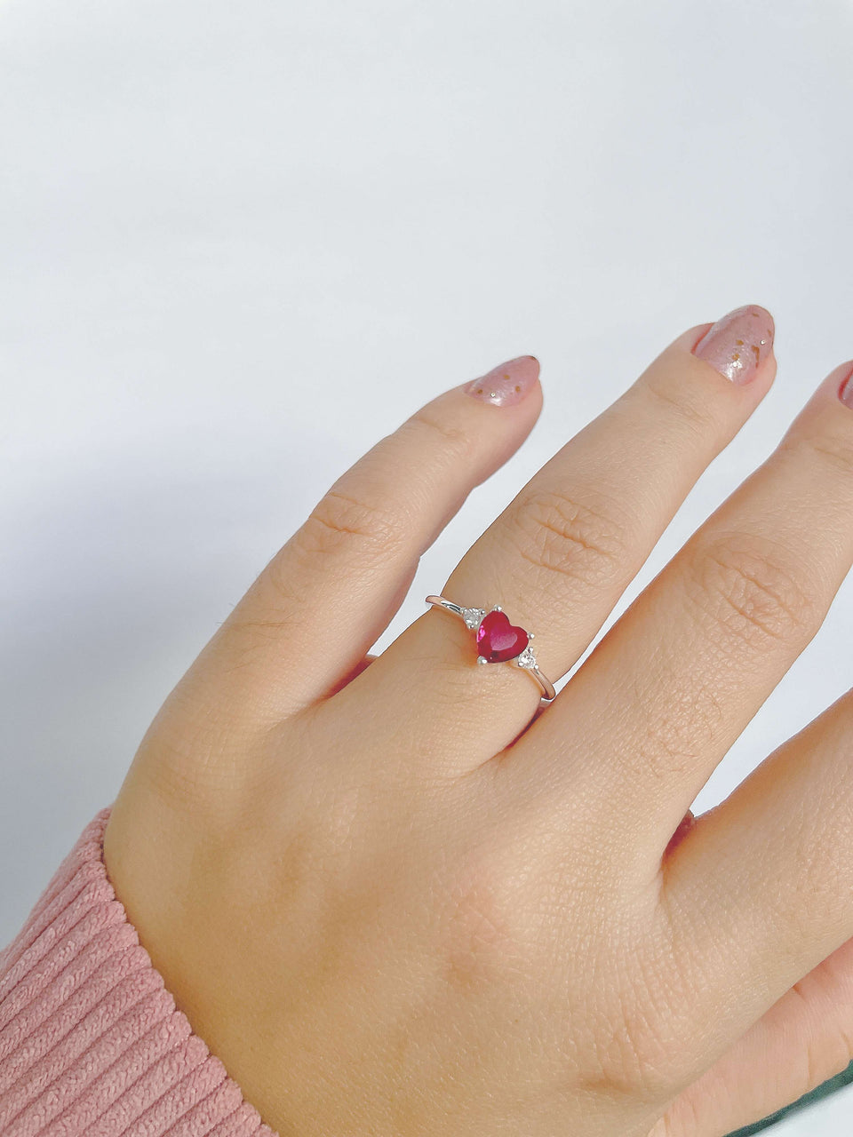 Anel Coração Shine Fucsia