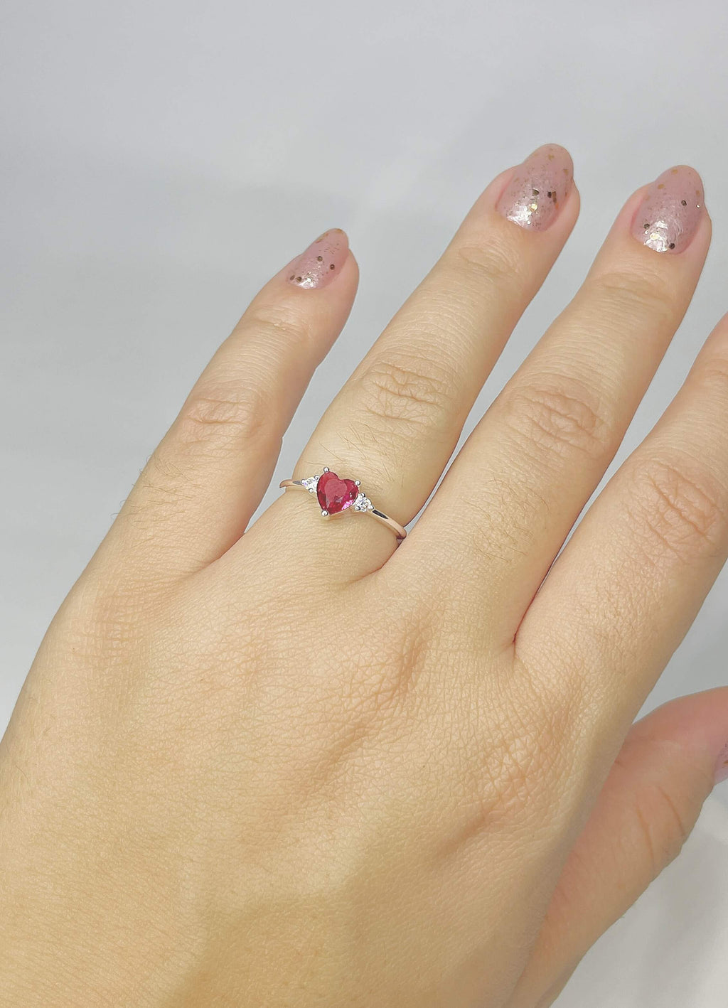 Anel Coração Shine Fucsia