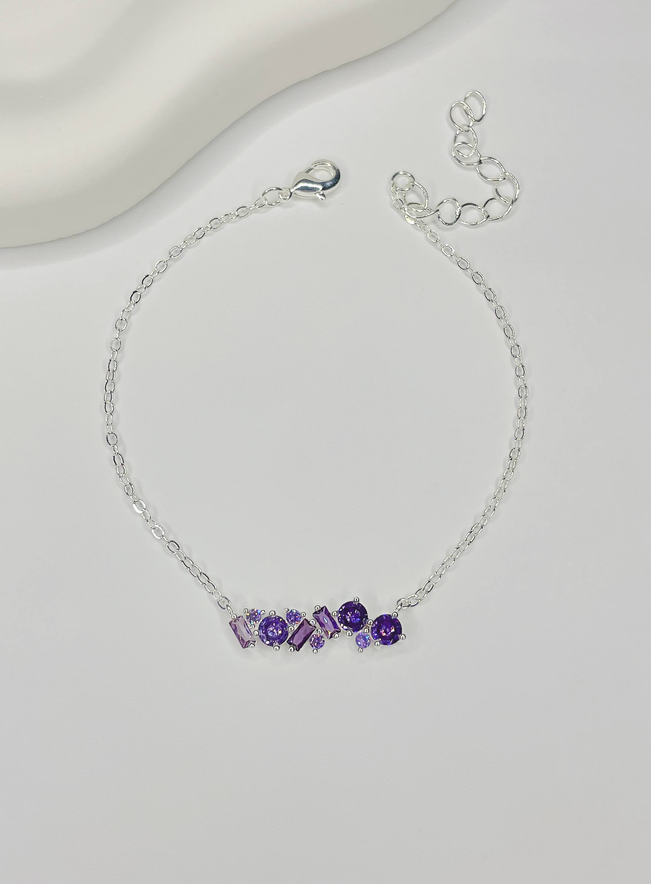 Pulseira Pedras Lilás