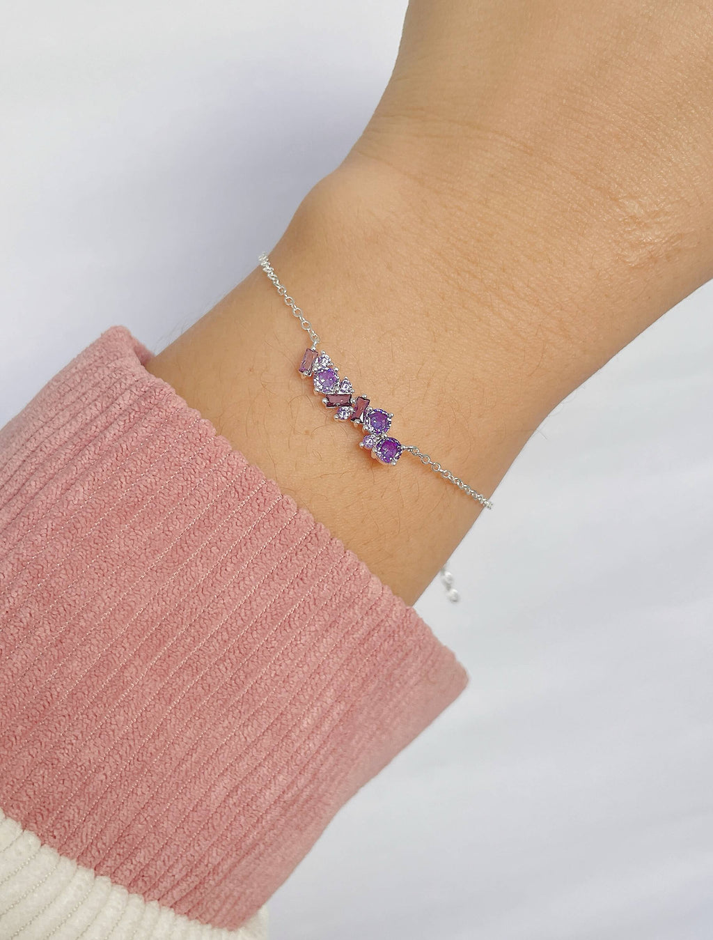 Pulseira Pedras Lilás