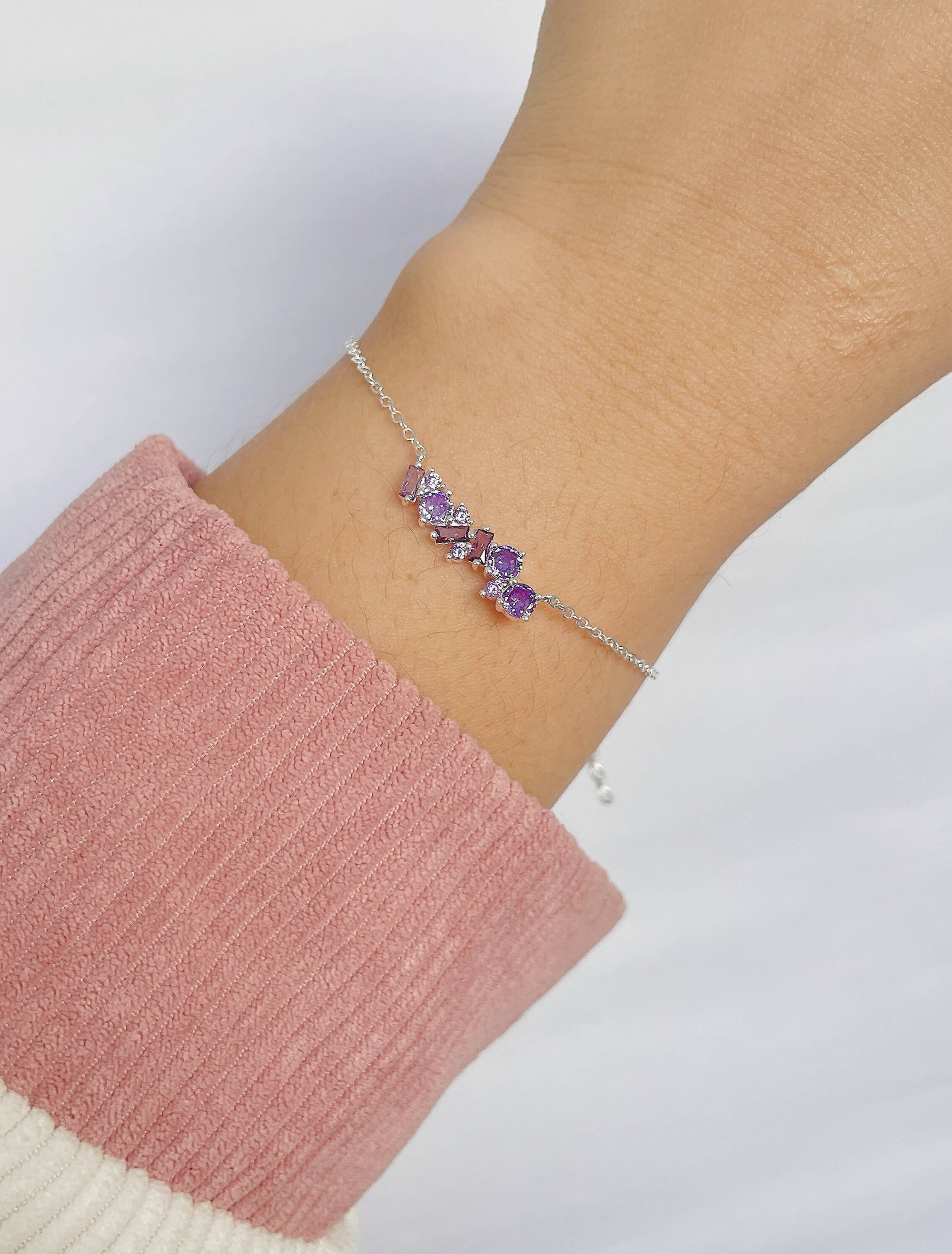 Pulseira Pedras Lilás