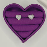 Brinco Coração Preenchido Cravejado