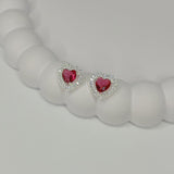 Brinco Coração Cravejado Cherry