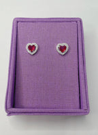 Brinco Coração Cravejado Cherry