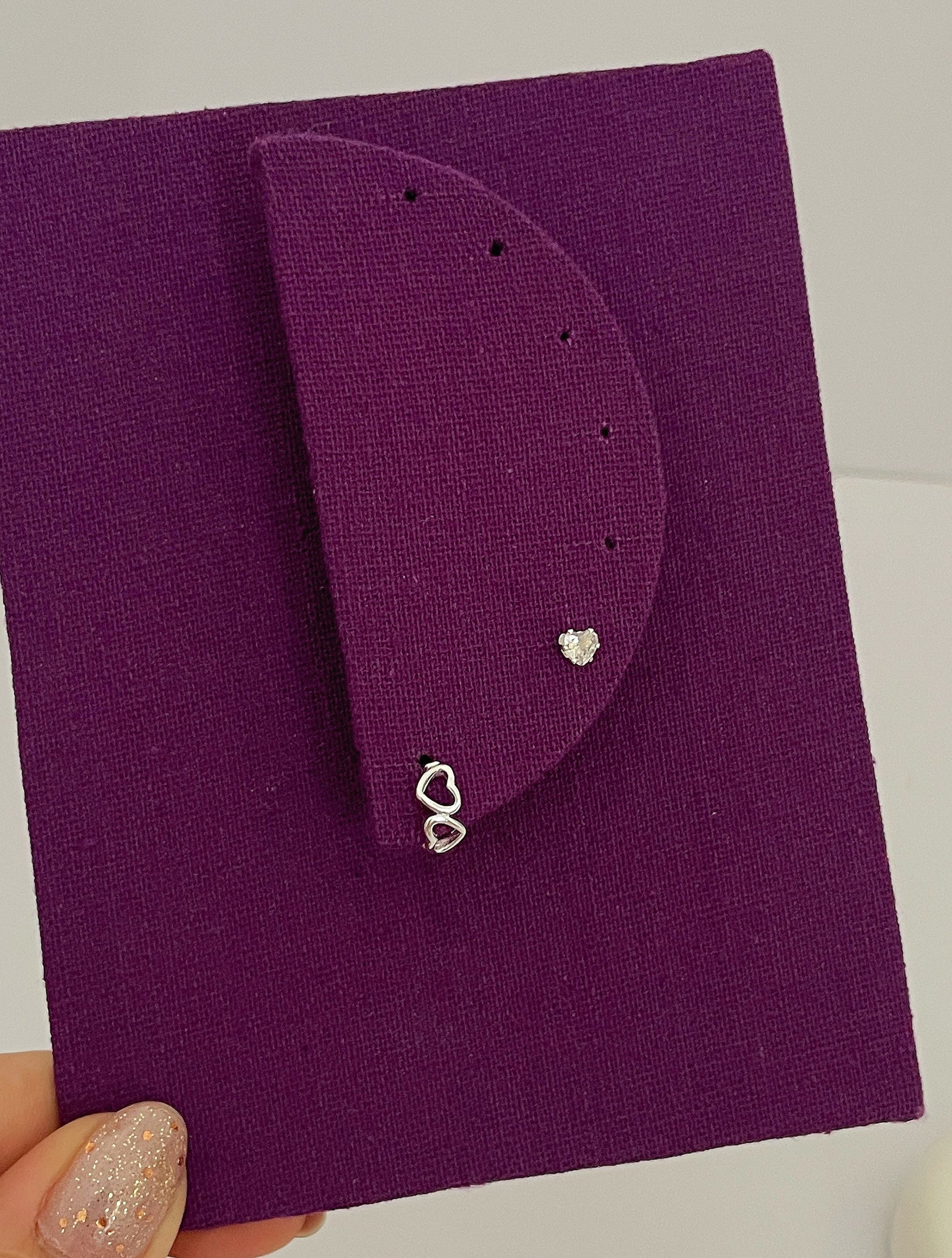 Dupla Argolinha Corações com Ponto de luz