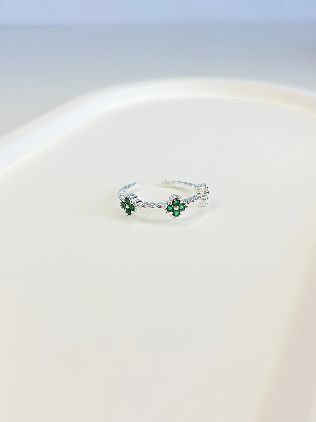 Anel Regulável Trevos Verdes