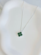 Colar Trevo Zircônia Verde
