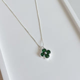 Colar Trevo Zircônia Verde