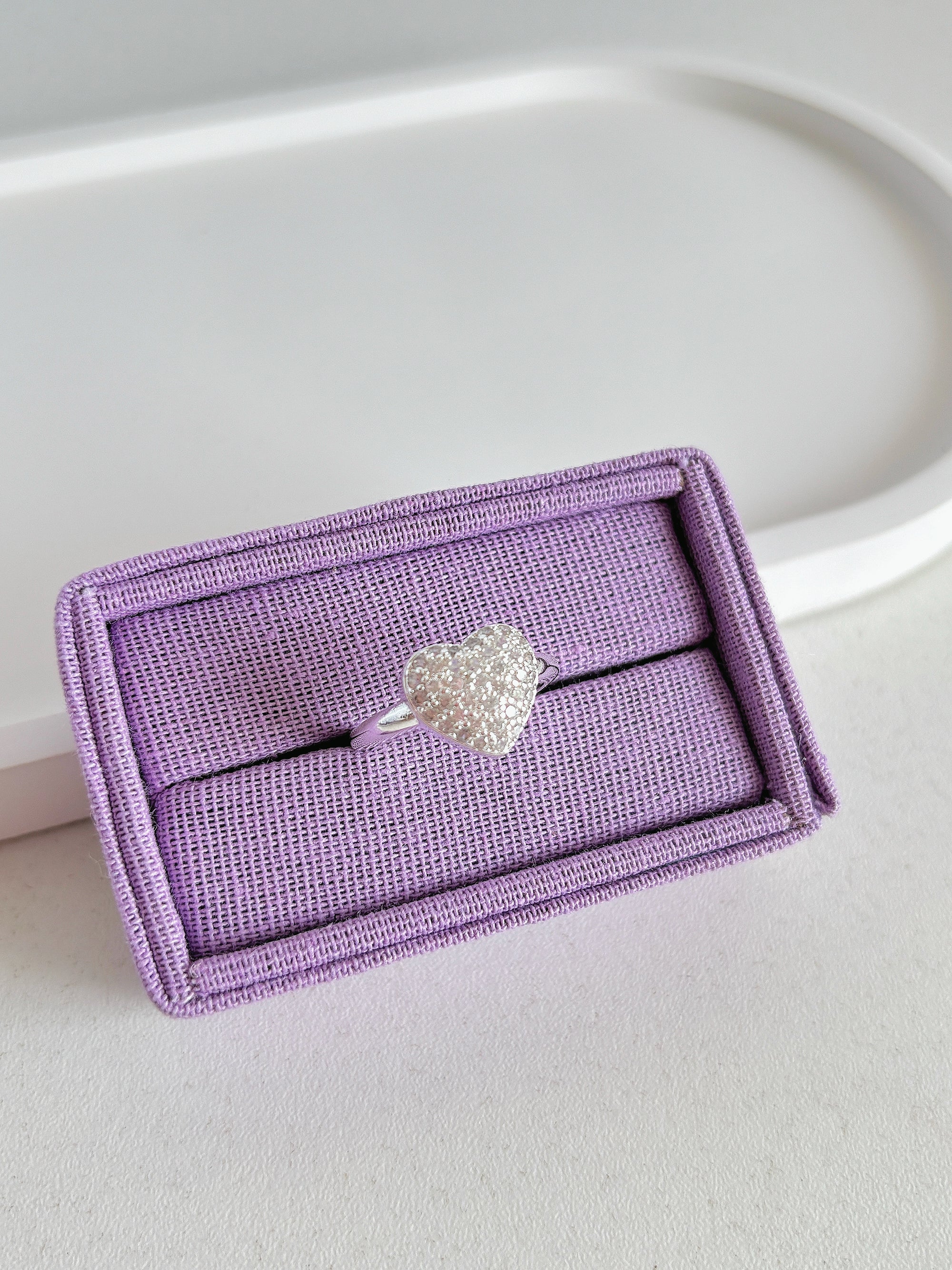 Anel Regulável Coração Cravejado