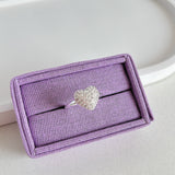 Anel Regulável Coração Cravejado