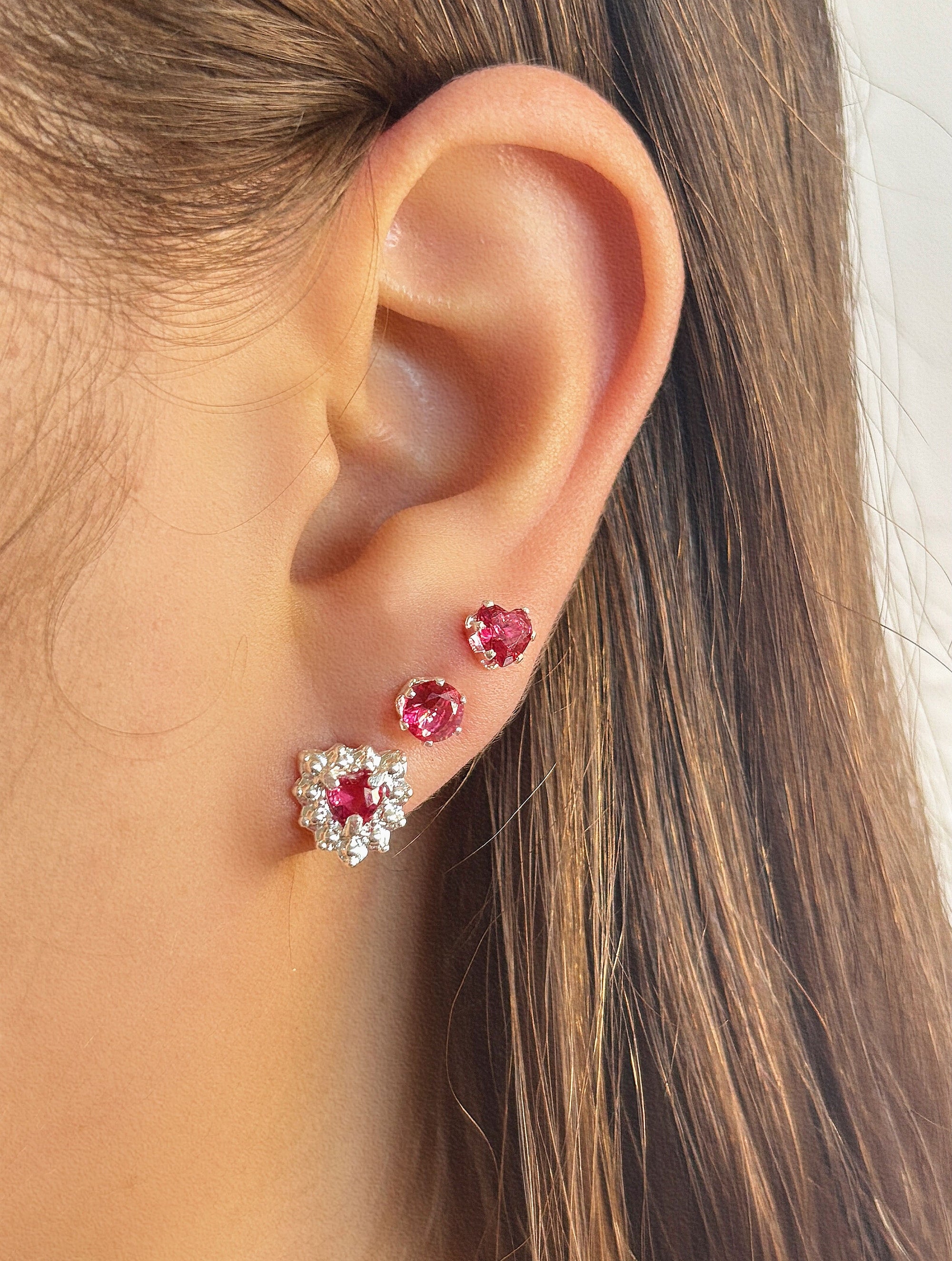 Brinco Brilhante Rosa Fucsia