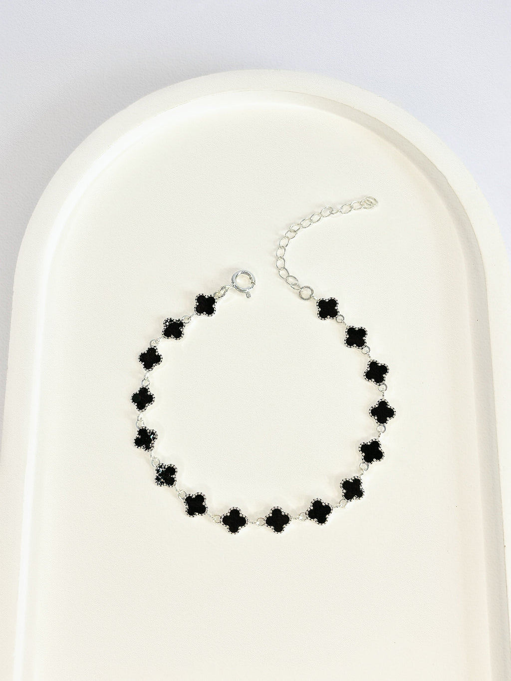 Pulseira Virginia Mini Trevos Pretos