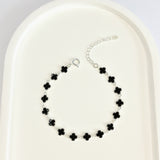 Pulseira Virginia Mini Trevos Pretos