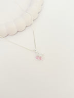 Colar Borboleta de Cristal Rosa