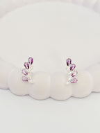 Brinco Ear Cuff Cristais Lilás