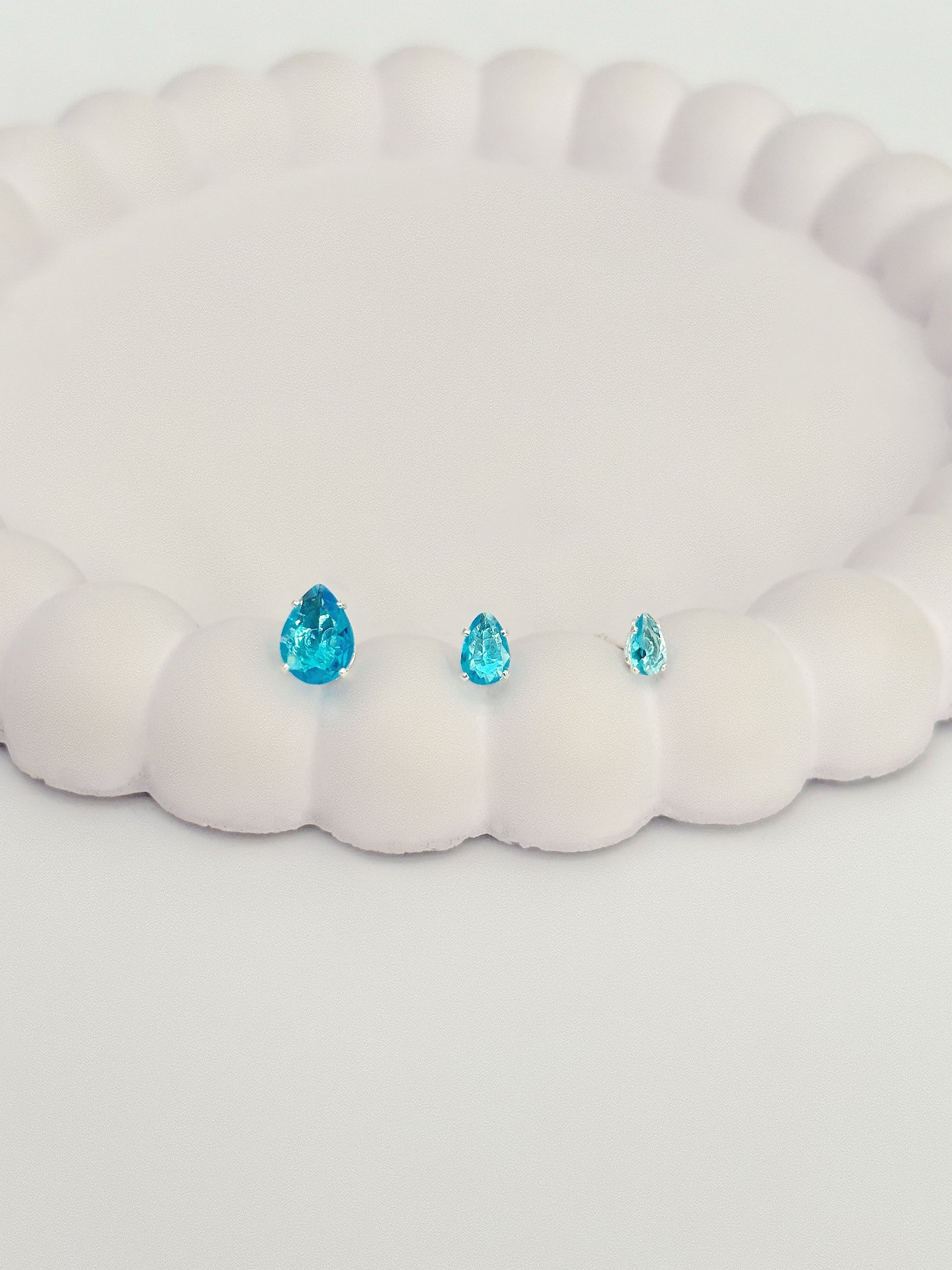 Trio Brinco Gota Azul