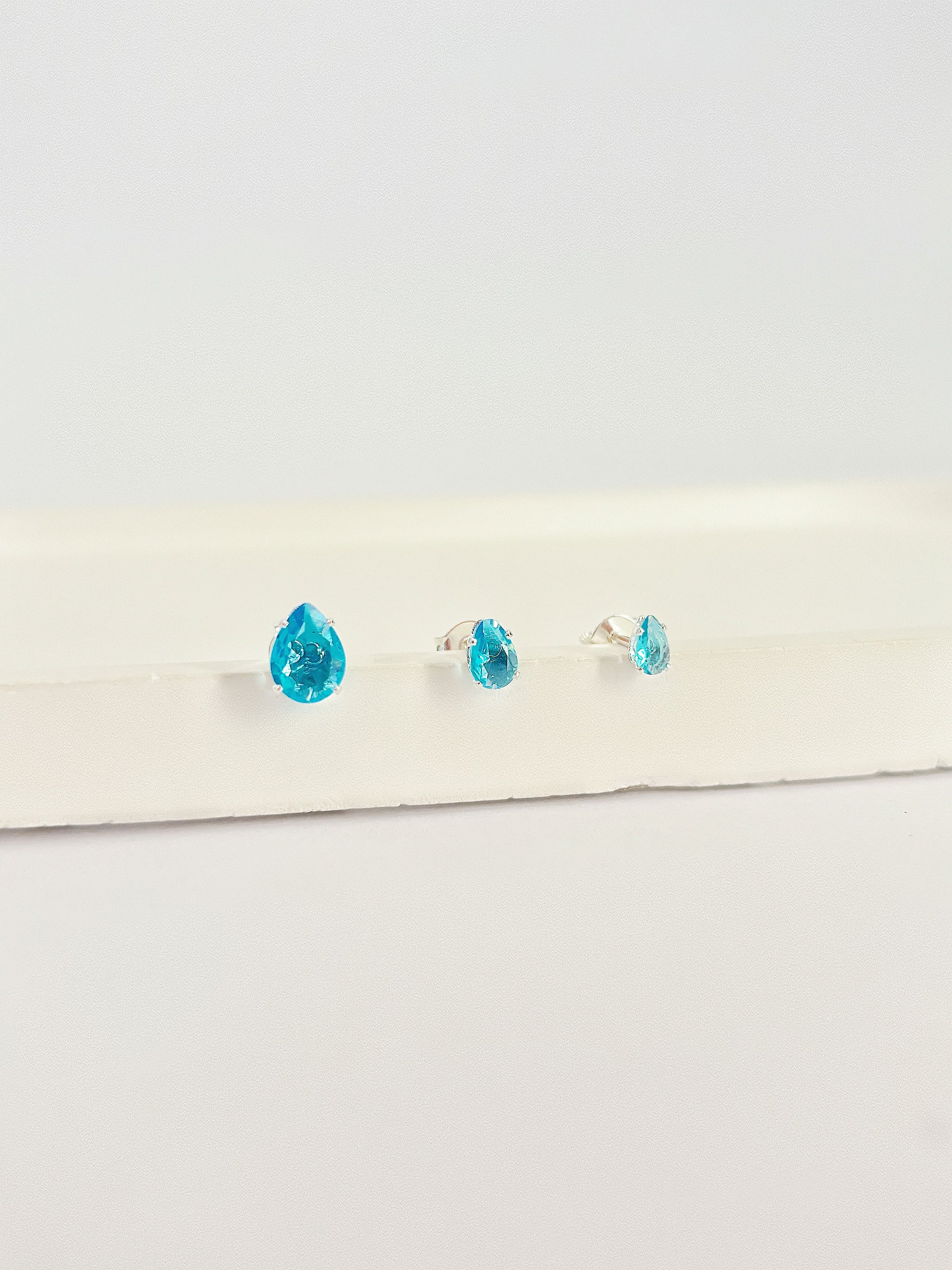 Trio Brinco Gota Azul