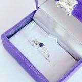Anel Flor Azul Royal Cravejado