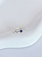 Anel Flor Azul Royal Cravejado