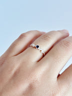 Anel Flor Azul Royal Cravejado