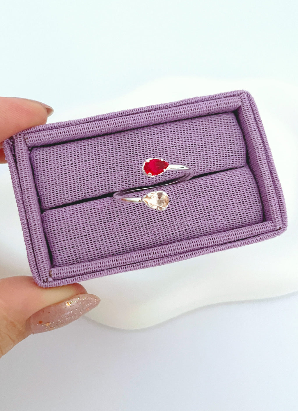 Anel Regulável Gotas Pink