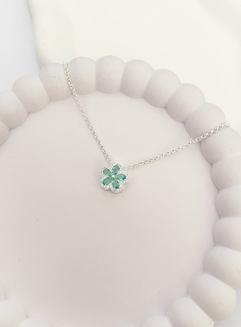 Pulseira Flor Acqua Cravejada