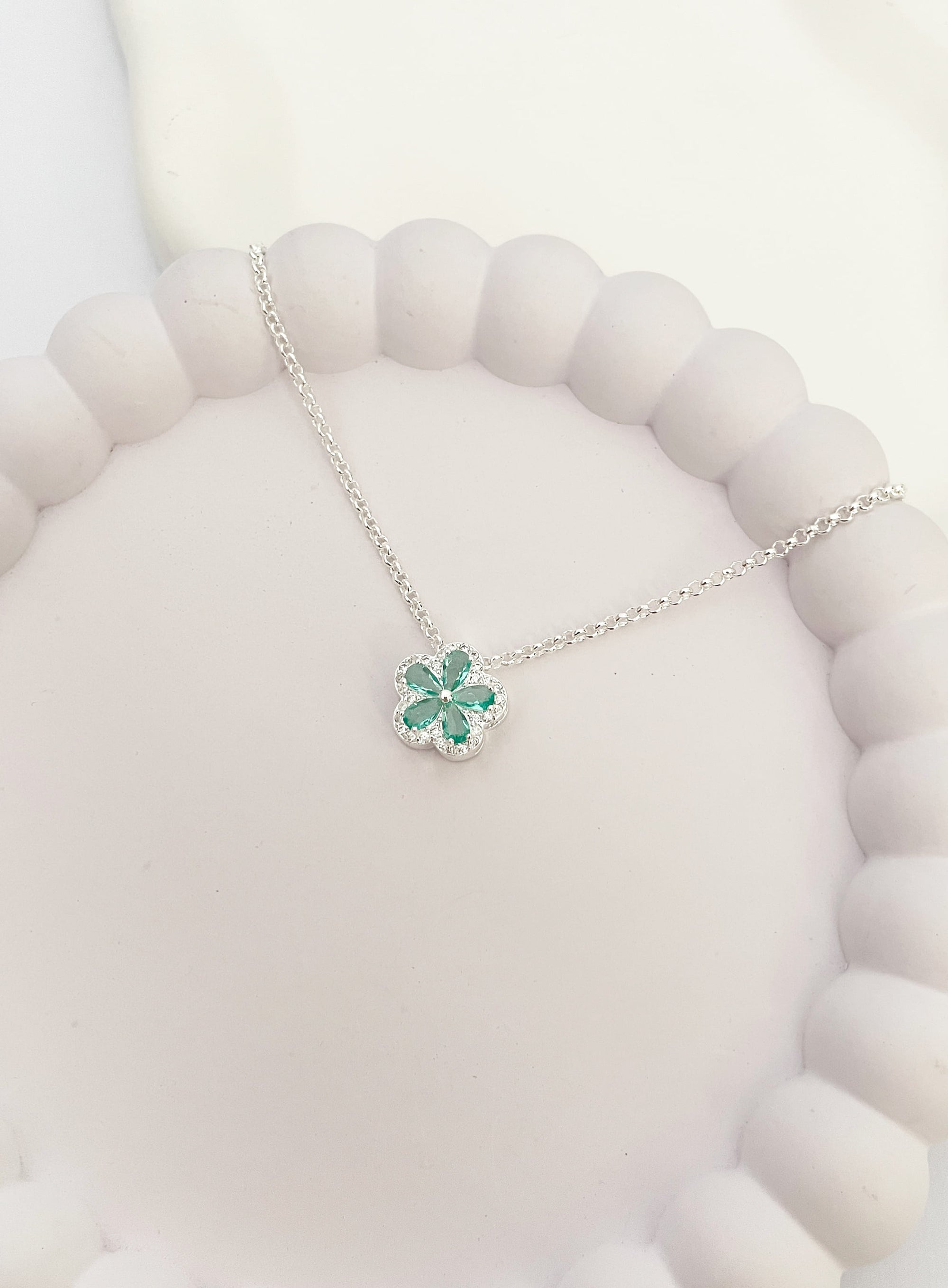 Pulseira Flor Acqua Cravejada