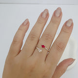 Anel Regulável Gotas Pink