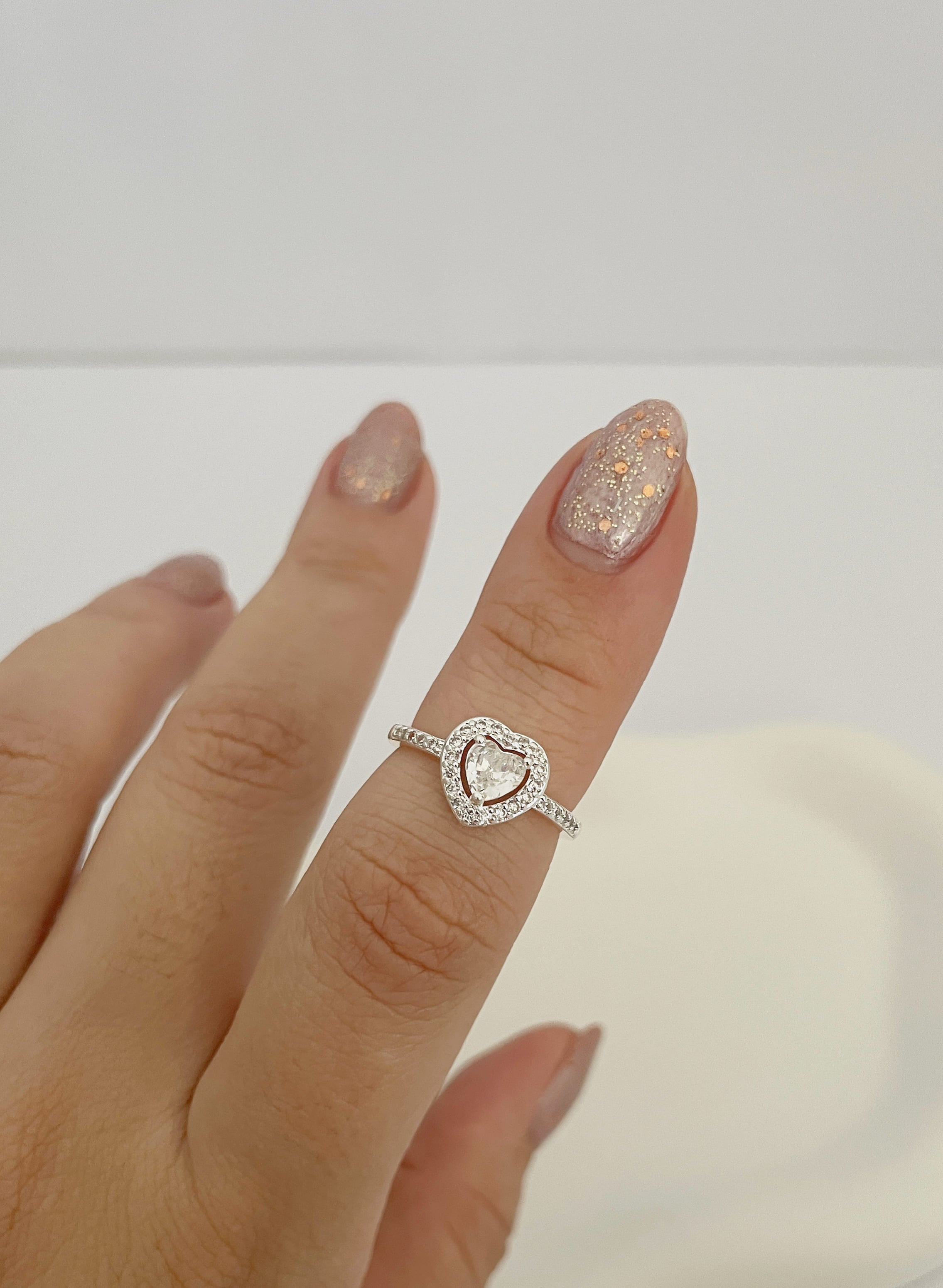 Anel Coração de Luxo Cristal