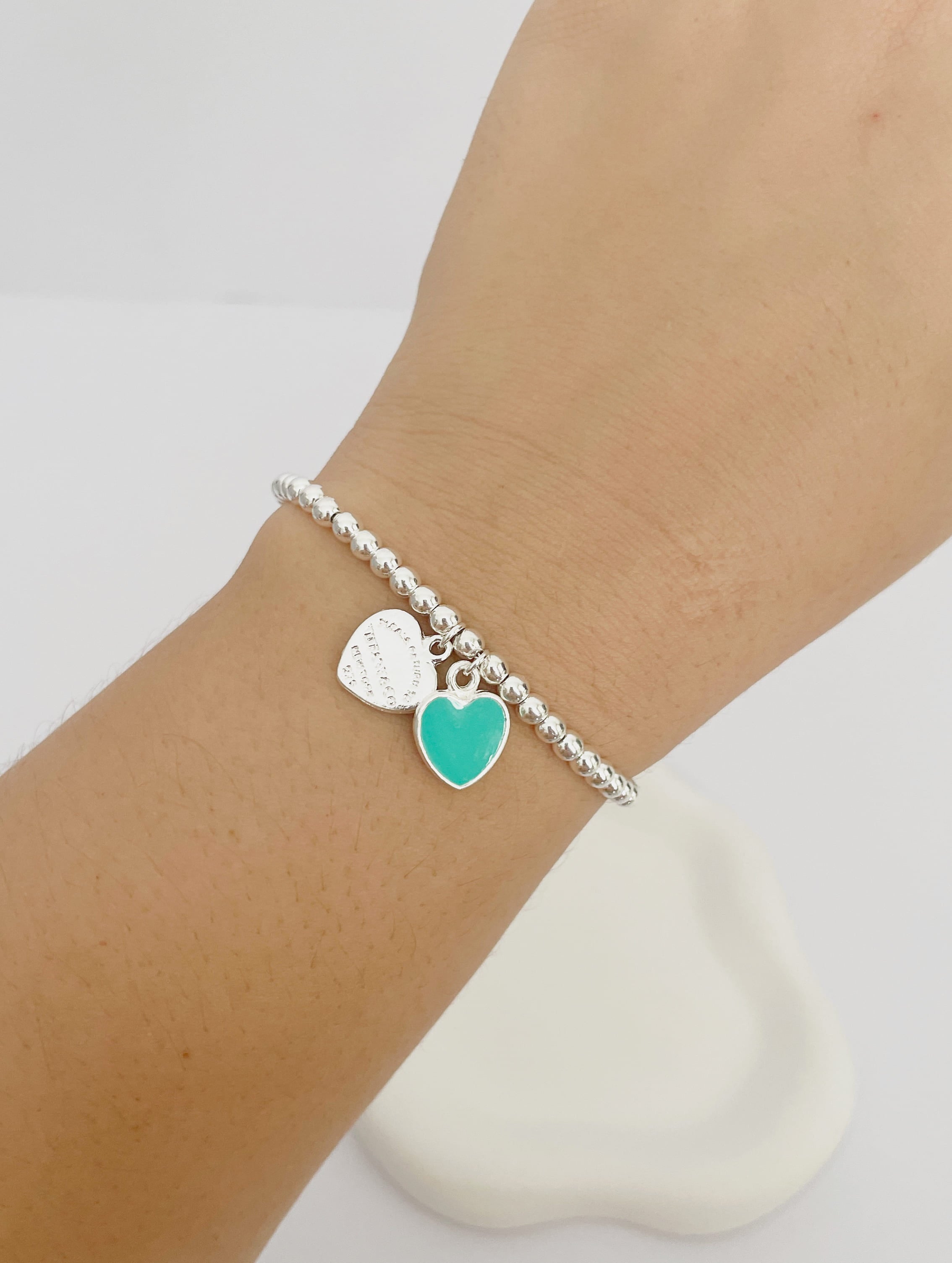 Pulseira Coração Duplo Verde Insp. Tiffany & CO