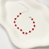 Pulseira Virginia Mini Trevos Vermelhos